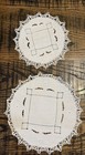 Vintage Set of 6 Round White Cutwork Doilies with Crocheted Edges — photo 3