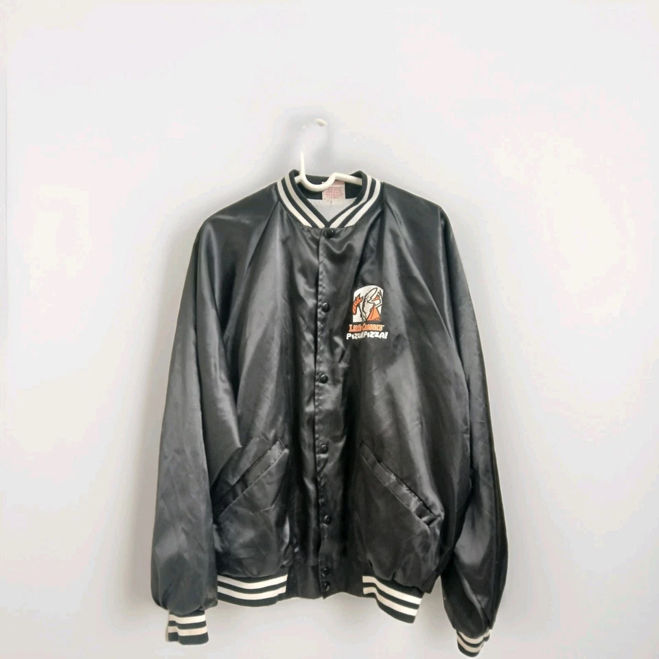 Vintage 1980s Little Caesars Pizza Bomber Jacket Coat XXL Promotional VERY RARE - Image 2 of 4