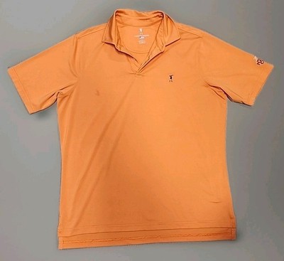 The Players Club Logo Orange Golf Lightweight Polo Shirt Mens Medium