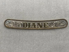 Montana Silversmiths Sterling Silver Plate Name DIANE western Belt Saddle Tooled