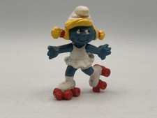1980 Rare Vintage Smurfette Roller Skates Skating Schleich Peyo 20126 D