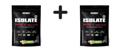 2 x Weider Isolate Whey 100 CFM (420g) Pistachio (65,42 EUR/kg)