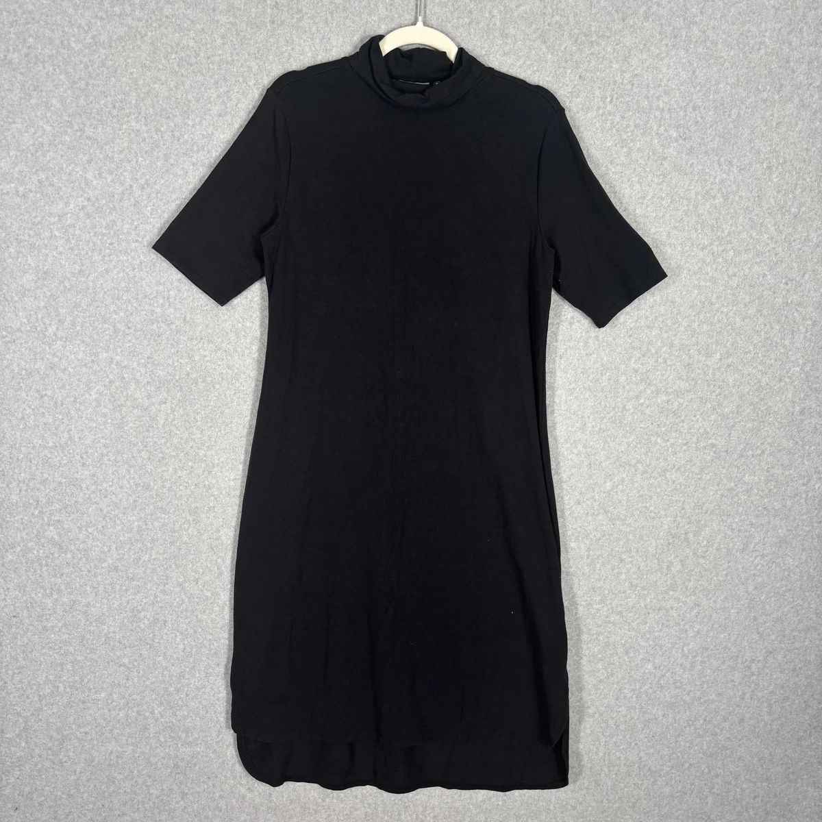 black short sleeve turtleneck dress Wherever You Go Black Turtleneck Sweater Dress, Large - The Mint Julep Boutique main image 0