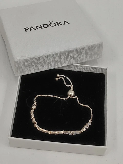 Pandora 925 Sterling Silver 13CM Glacial Sliding Beauty Bracelet 4.59g Gift Box