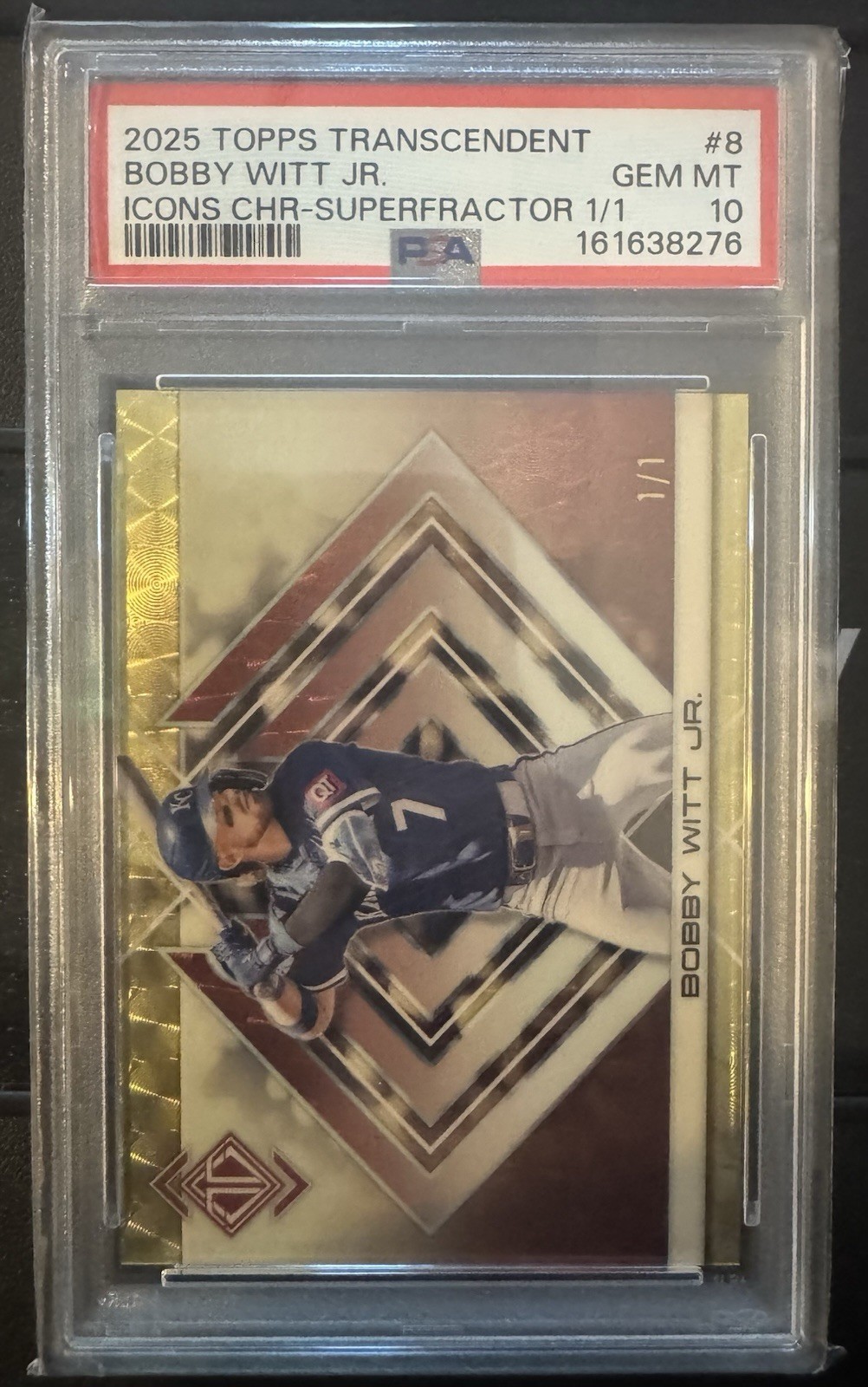 2025 Topps Transcendent Bobby Witt Jr Icons CHR-Superfractor 1/1⚾️⚾️⚾️ view 2