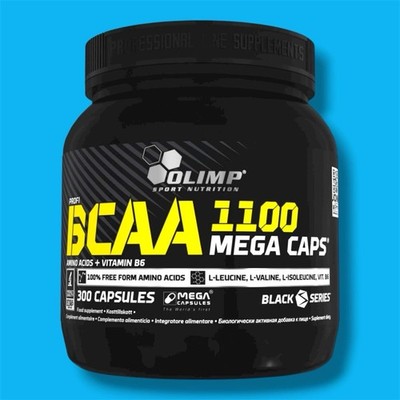 BCAA 1100 Mega Caps 300 Kapseln Muskelaufbau Regeneration Vitamin B6 Olimp