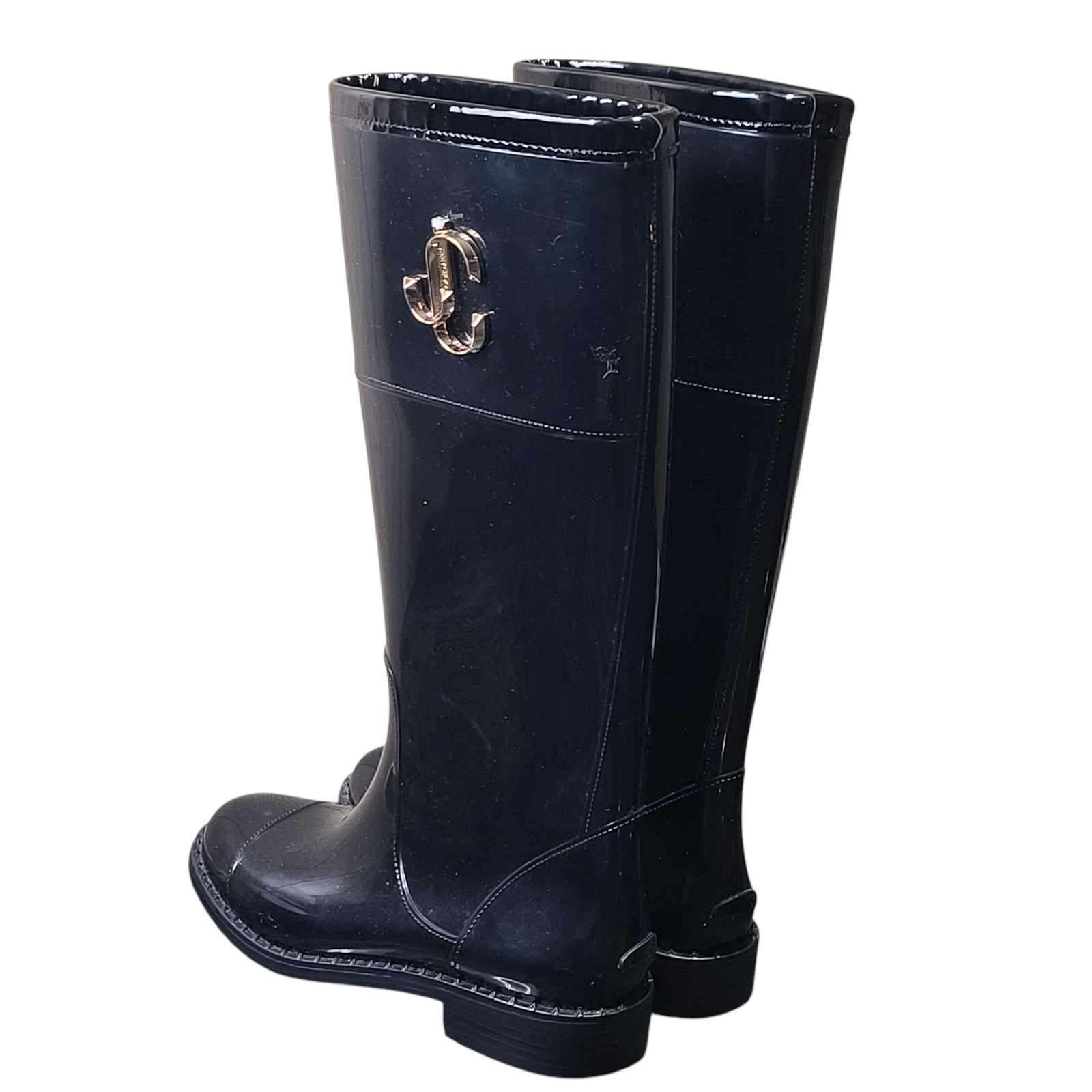 Jimmy Choo Women's Black Edith Rain Boots - EU 38/ US 8 *See Description*