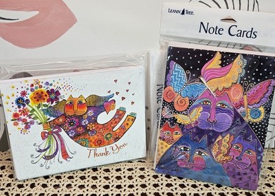 Choice of NWT Laurel Burch Note Cards w/ Envelopes Leanin' Tree 8 Pack 4'' x 6''