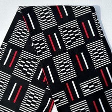 African fabric, Kente black and white tribal print dressmaking fabric