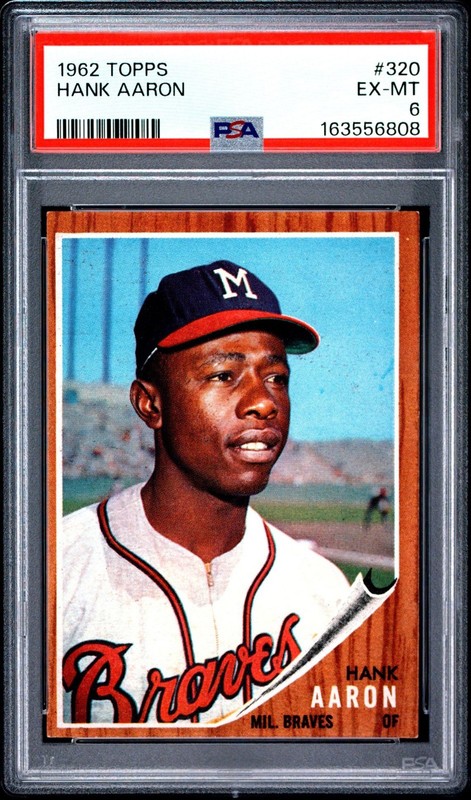 1962 Topps Hank Aaron #320 - PSA 6 HOF Bright Color Excellent Eye Appeal