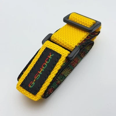 Bracelet de montre en nylon Casio G-Shock NEXAX Reggae Rasta authentique Japo... - Photo 1/4