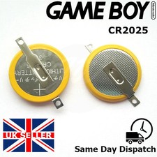 2 x Tabbed CR2025 3V Batteries Perfect for Game Boy Cartridge Replacement