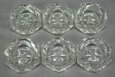 Set of 6 Late 19th Century Victorian Era Bohemian Clear Facet Cut Glass Salts