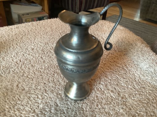 VINTAGE PEWTER MINIATURE PITCHER 4" TALL