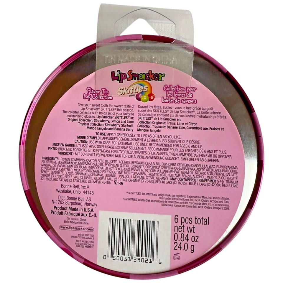 Bonne Bell Lip Smackers Tropical Skittles Bálsamo Labial Lata Nuevo de Colección Coleccionistas Foto 4 de 4