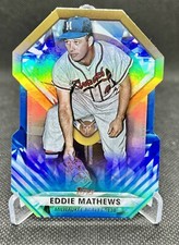 2022 Topps Update Diamond Greats Die Cut Blue Parallel #DGDC-62 Eddie Mathews SP