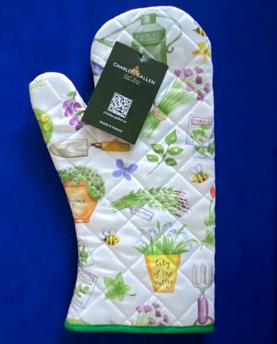 Charles Gallen Ireland Designer HERB GARDEN BIRDS Quilted Oven MITT New NWT - Picture 2 of 3
