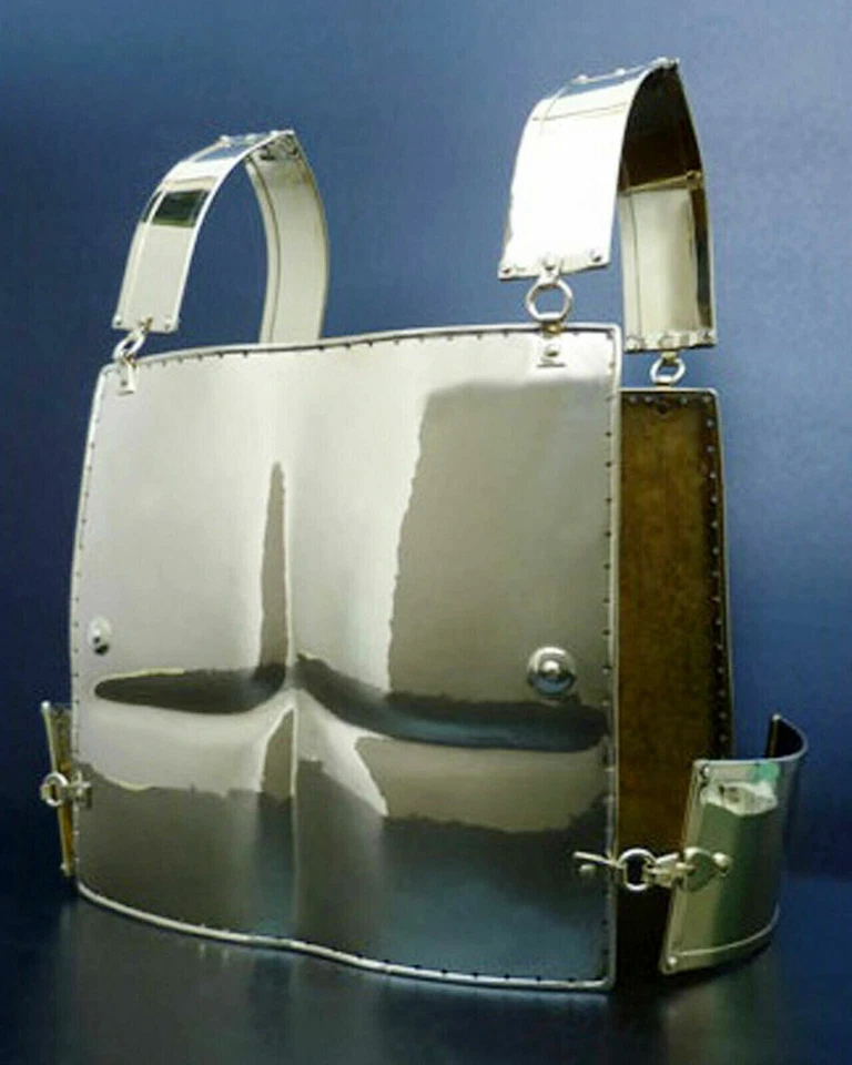 Plato de pecho griego de Halloween caballero samnita coraza armadura corporal de latón antiguo Foto 2 de 2