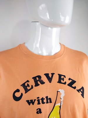 Life is Good Men S/S Crusher Lite Tee Cerveza With A Smile Orange