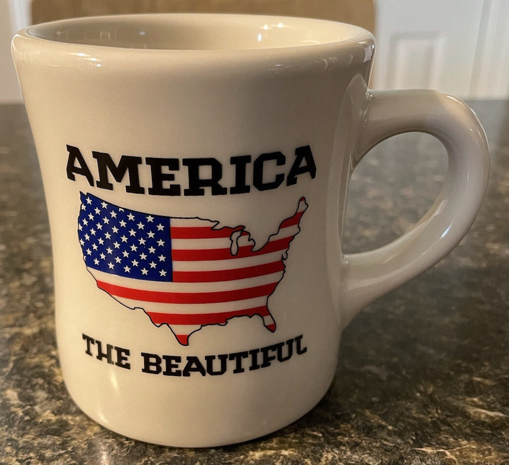 Waffle House 2012 Coffee Mug America The Beautiful Ceramic Flag Patriotic  Cup