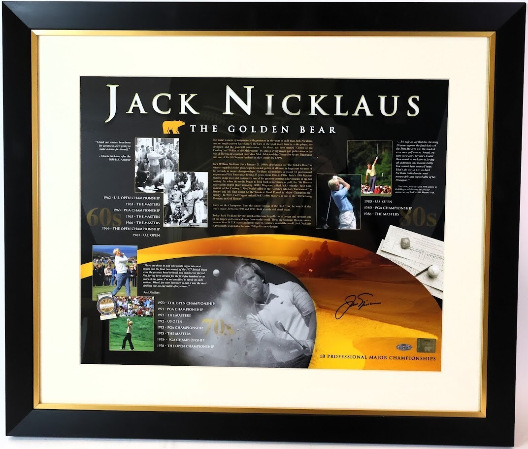 Jack Nicklaus Autographed Signed 16x20 "The Golden Bear" Photo Framed Steiner COA 