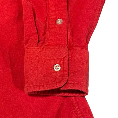 VTG Polo Ralph Lauren Button Down Shirt Boys 20 Red Flannel Solid Pony Logo USA - Picture 3 of 11