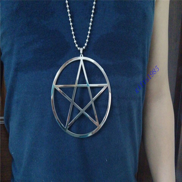 Collana Pendente Stella Di Davide In Acciaio Inox – Charm Grande 36 Pollici – Super Size Pentagramma