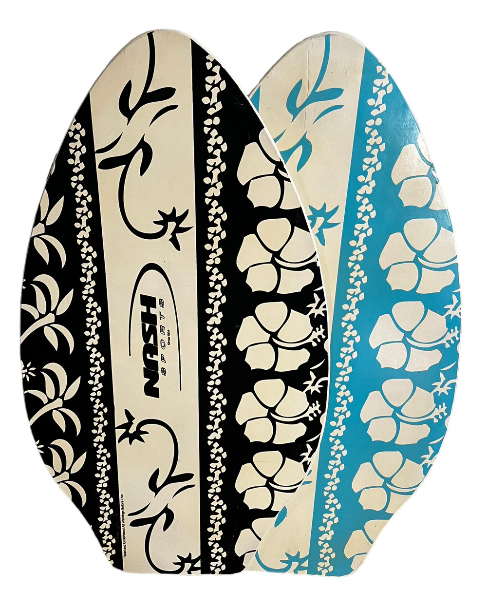 2 Vintage Nash Skimboards Wood Boogie Skim Board Hawaiian Flowers Tropical Rare! eBay