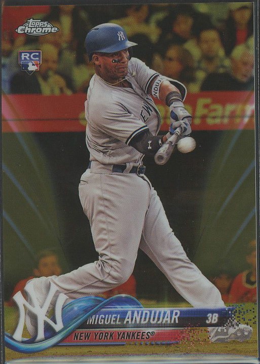 2018 Topps Chrome Update Gold Refractors #HMT20 Miguel Andujar Yankees RC 05/50