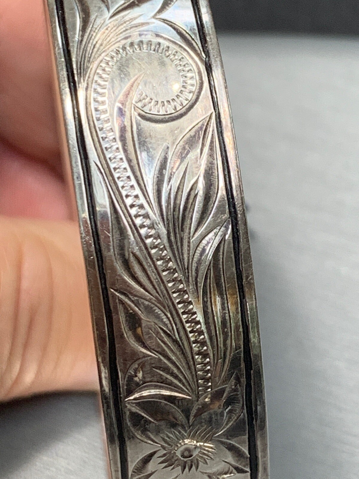 SOLID 925 Sterling Silver Hand Tooled Artist Sign… - image 7