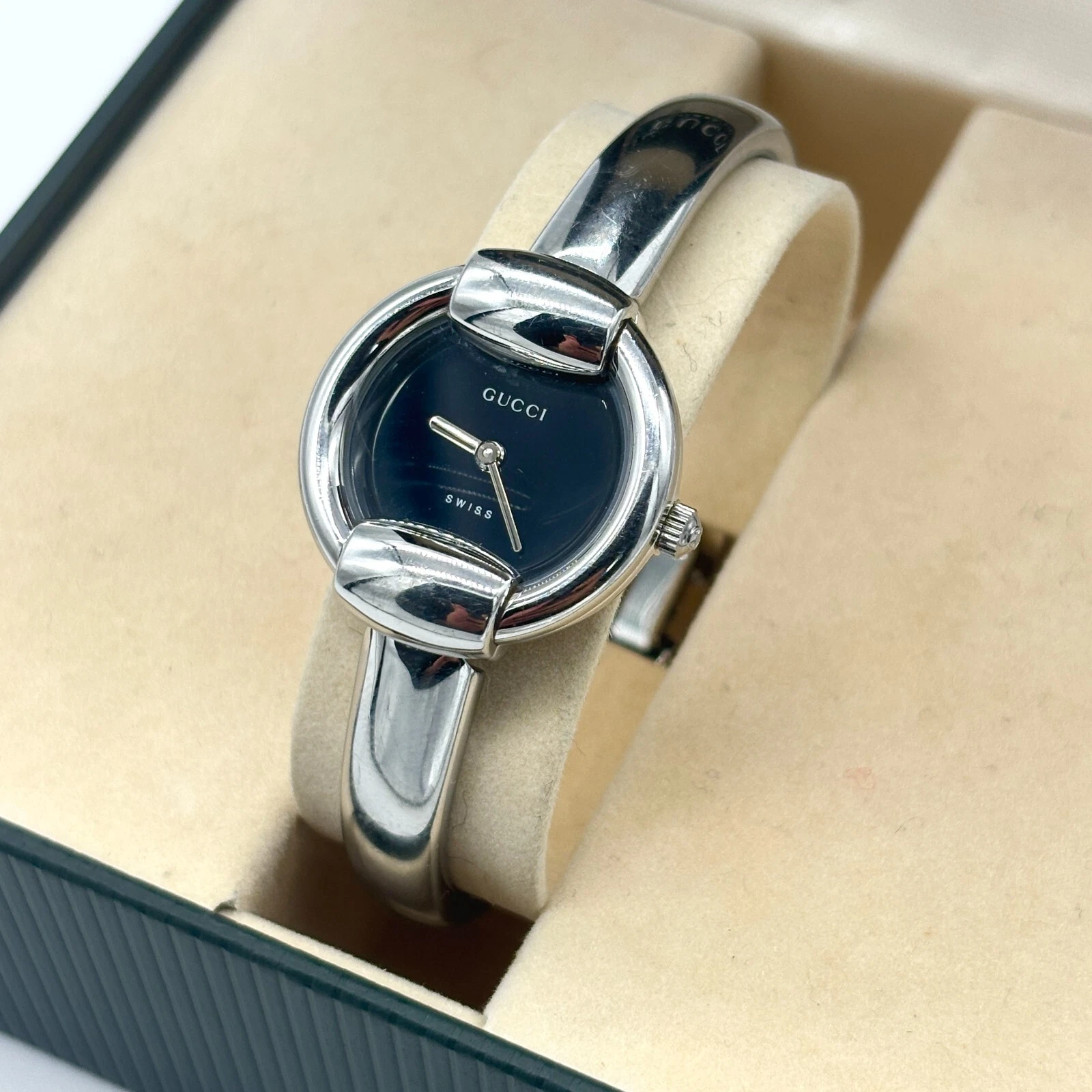 [Ottimo +5] Orologio GUCCI 1400L Argento Bracciale Donna 27mm Scatola Ufficiale T37