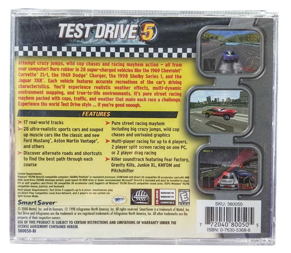 Test Drive 5 CD-ROM Rom PC Video Game Mattel 2000 Race Driving Simulation New - Image 2 of 2