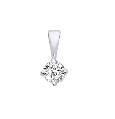 18kt Weißgold 0,35ct Krallenbesatz Diamant Solitär Anhänger