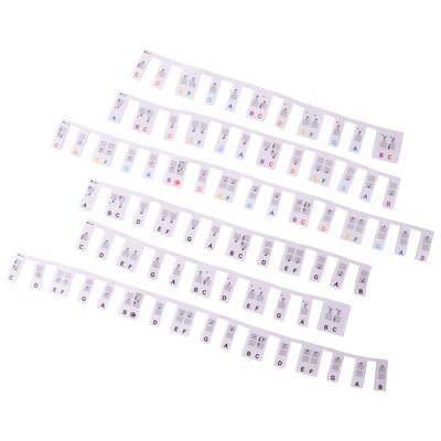 Schwarz & Vielfarbig 88-Tasten AKlavier Tastatur Note Etiketten Aufkleber ut