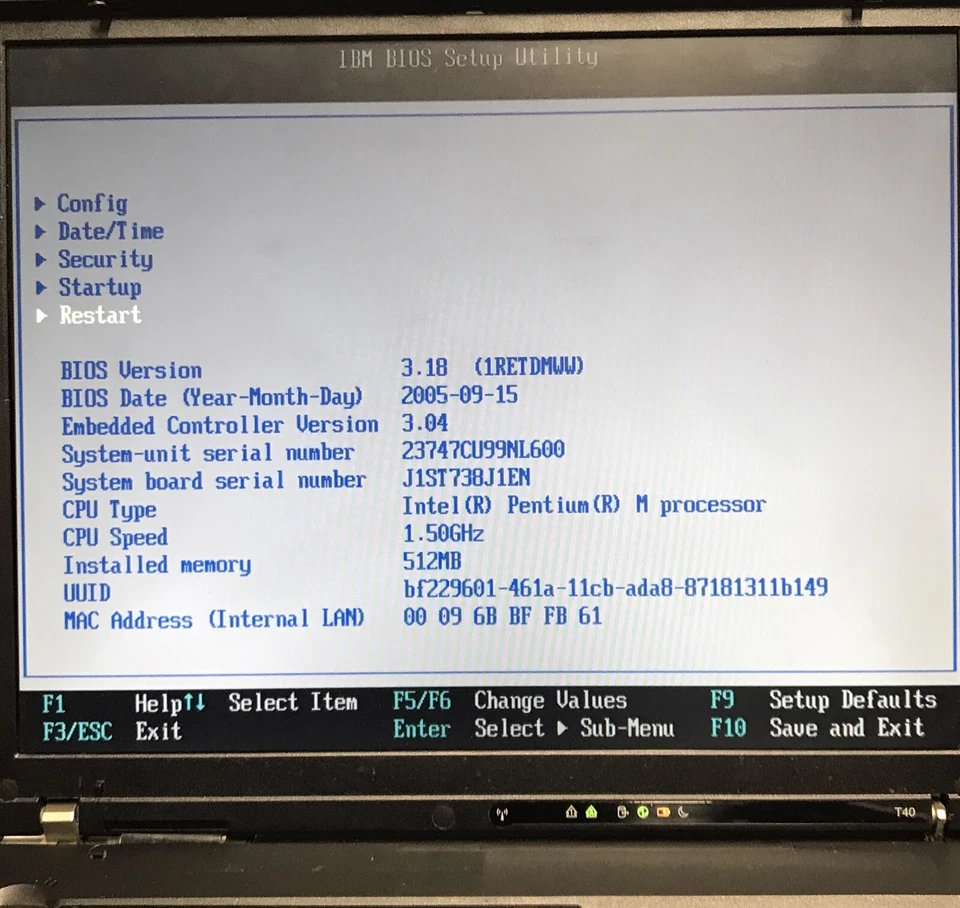 Vintage IBM ThinkPad T40 14.1'' Laptop Pentium M 512MB RAM W/Dock H3164 - Image 2 of 4