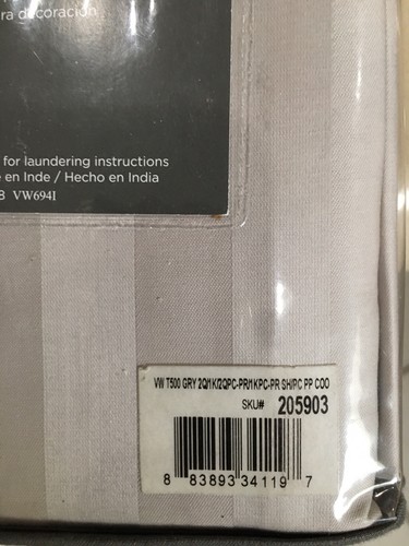 VERA WANG "DAMASK EMBROIDERED" GREY 2pc QUEEN PILLOWCASES 500thc NIP $100 - Picture 6 of 6