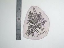 vtg 1960s 1970s Tattoo Flash acetate stencil Bolts Wizard signed WIZ
