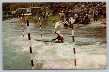 White Water Slalom Canoa e Kayak Gare Unadilla NY c1960 cartolina d'epoca