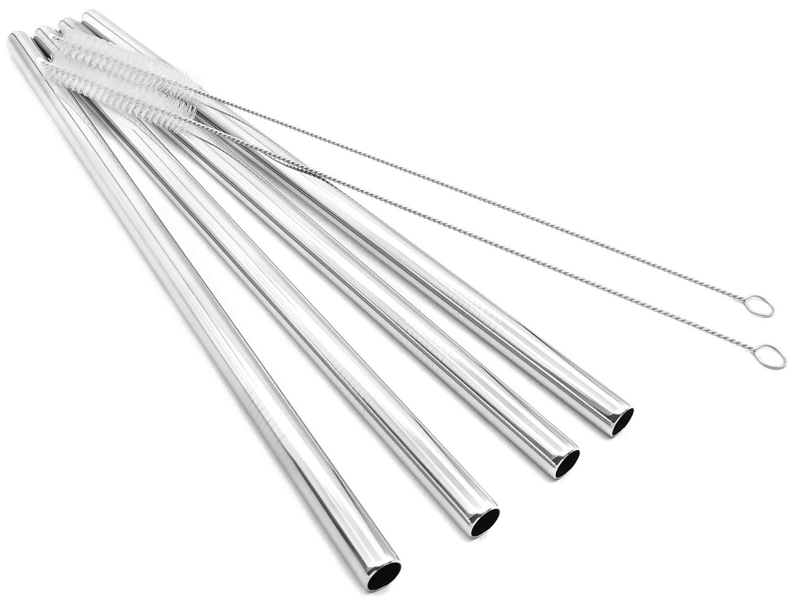 12-inch Extra Long & Wide Reusable 304 Stainless Steel Drinking Straw Set  