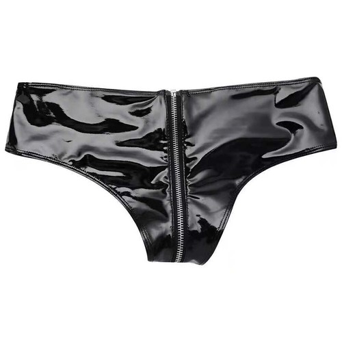 Damen Glänzende Pvc-Leder Booty Shorts Höschen Reißverschluss Crotch ≌ - Bild 10 von 18