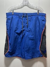 Nike Mens Size Medium Swim Trunks Adult Mesh Lined Blue Black Drawstring