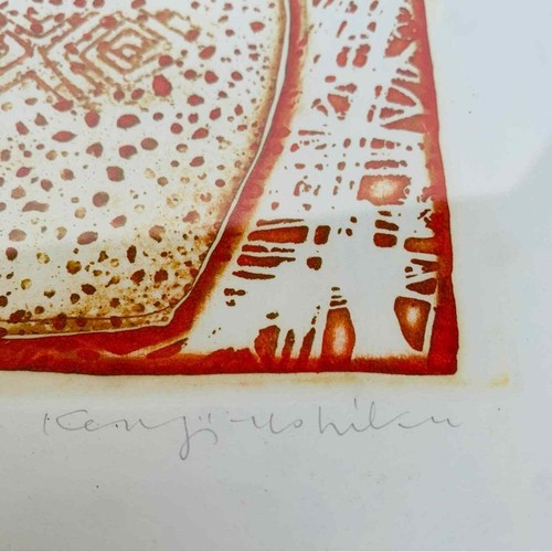 Arte de pared MCM grabado abstracto modernista japonés vintage Kenji Ushiku grabado - Imagen 5 de 13