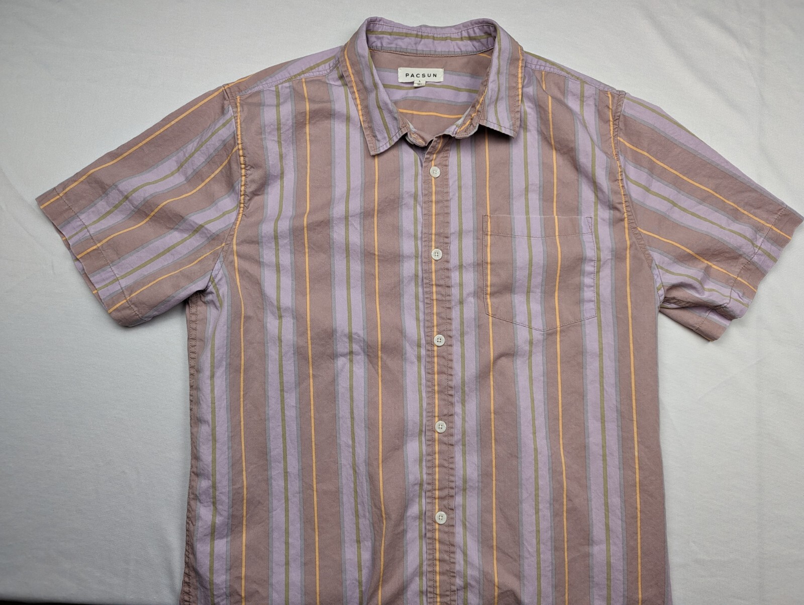 Pacsun Button Up Shirt Short Sleeve Vertical Stripes