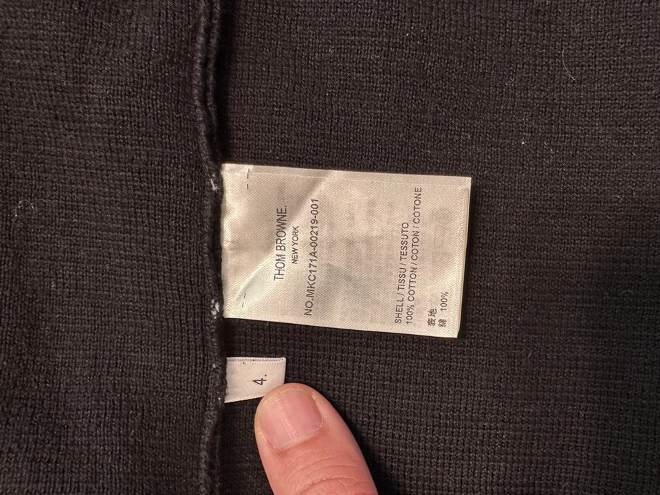 Роскошный мужской кардиган Thom Browne редкий черный! 100% подлинный распродано размер 4 - Изображение 3 из 4