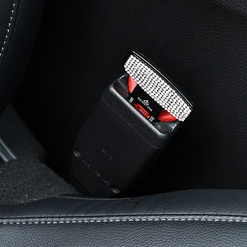 2pcs White Diamond Universal Fit Car Seat Belt Clips for Most Cars - Picture 7 of 12