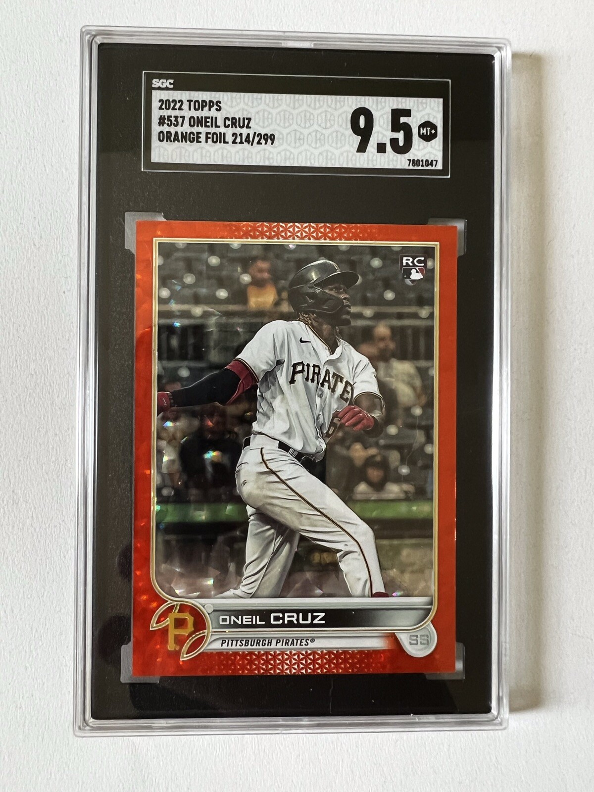 2022 Topps Series 1 Oneil Cruz Orange Foil /299 Pittsburgh Pirates SGC 9.5