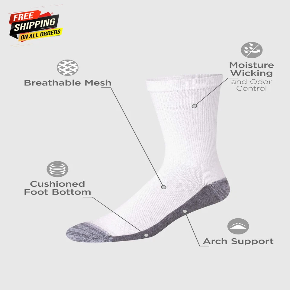 Hanes Mens X-Temp Big and Tall Cushioned Crew Socks, 12 Pack ✅✅✅ - Image 4 of 4
