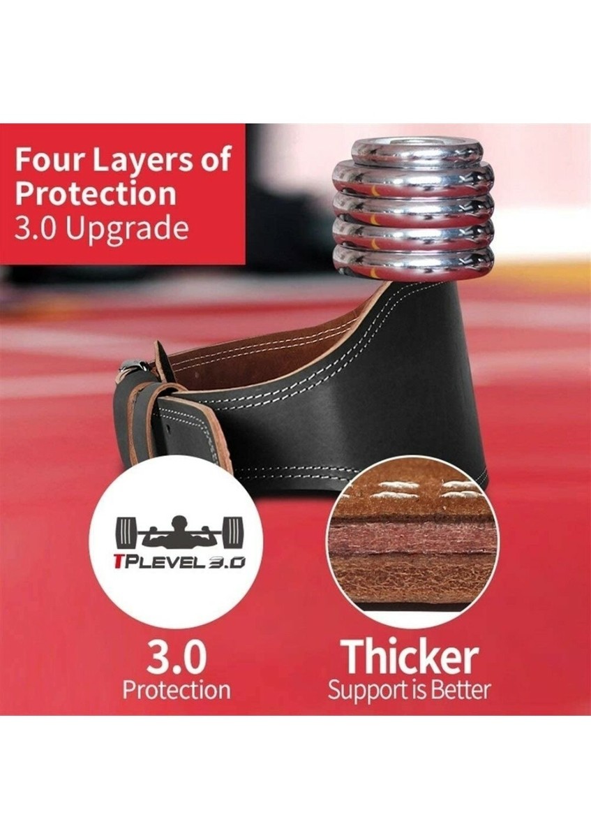 ZCY Lumbar Support TMT Genuine Leather Black Weight Lifting
