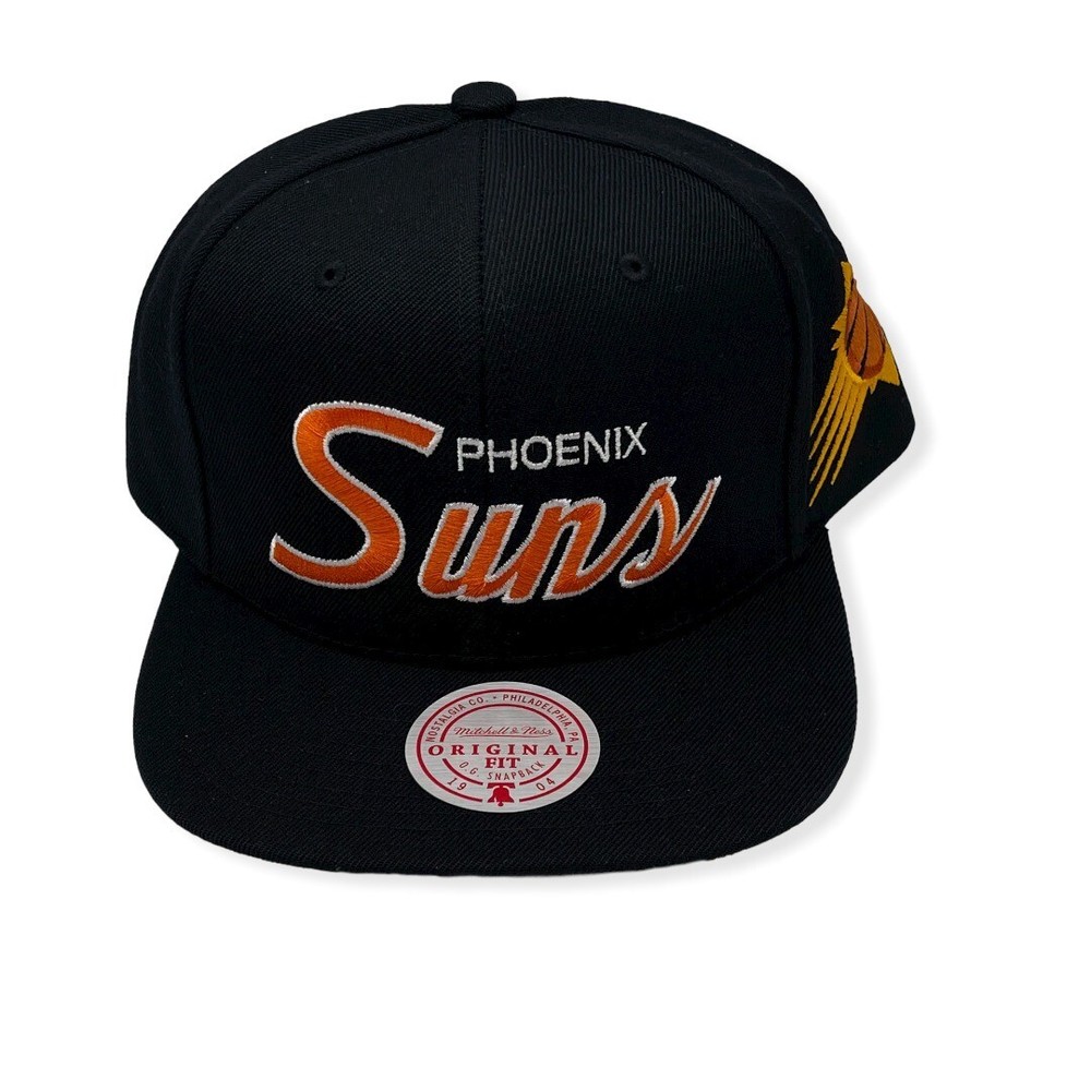 Mitchell Ness Phoenix Suns Black Script Snapback Adjustable Cap  