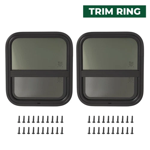 2PCS Tempered Glass 17.5" x 15.5" RV Window Vertical Slider For Camper Trailer